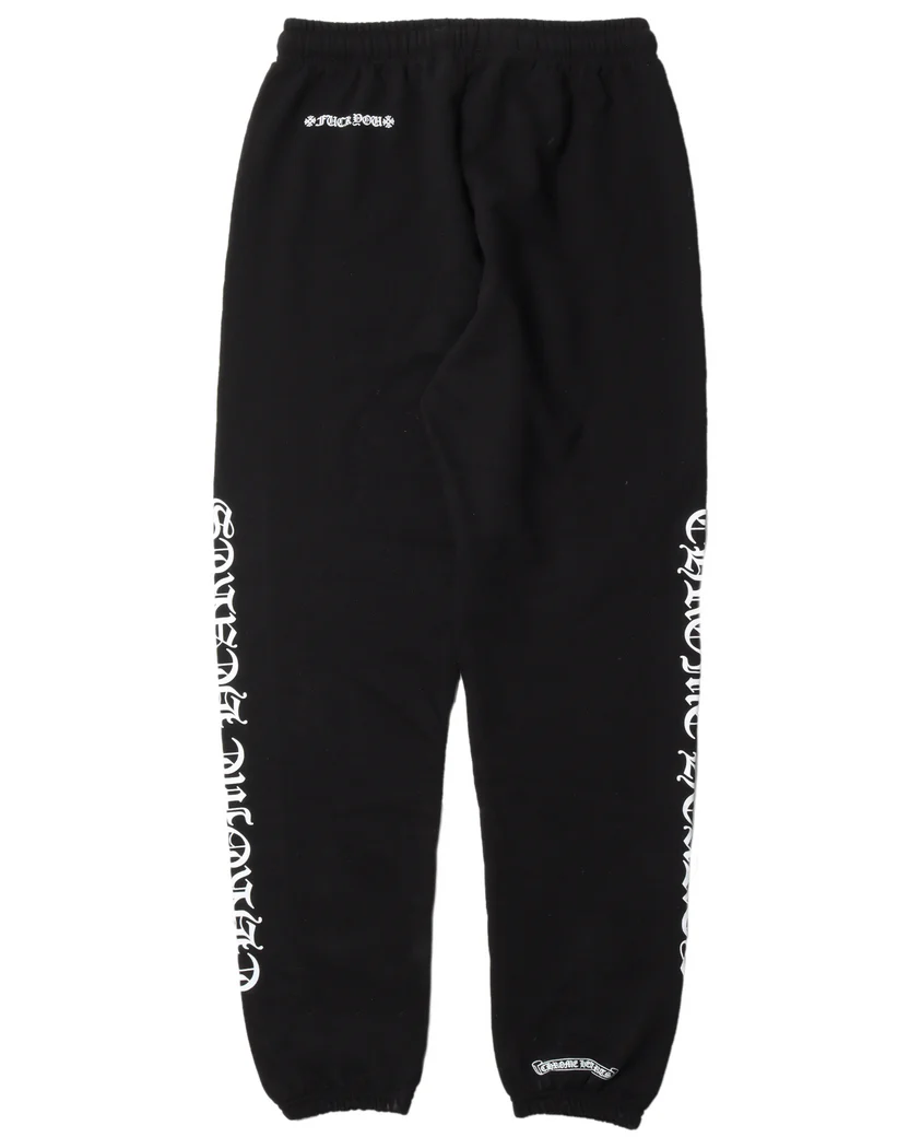 Chrome Hearts 'Scroll F*ck You' Black Sweatpants