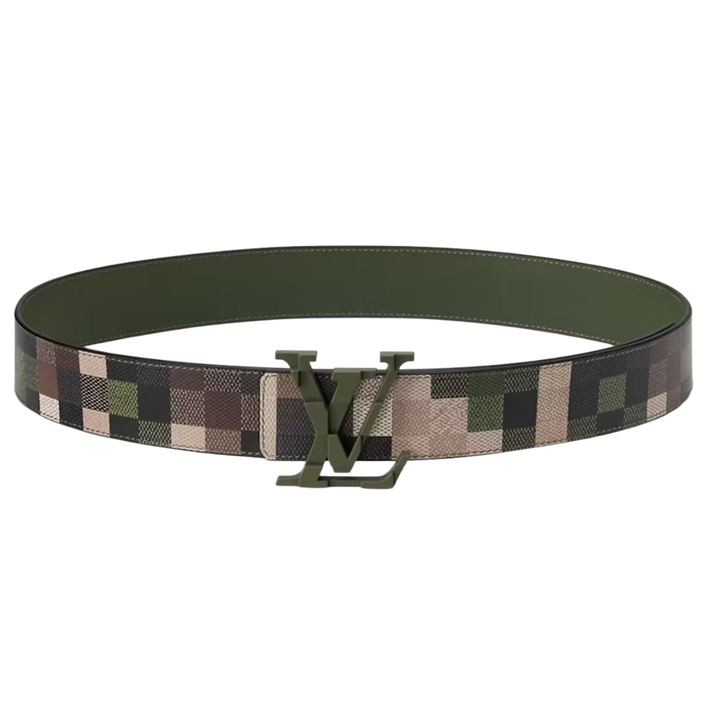 Louis Vuitton 'LV Mega Pixel 40mm' Reversible Green Belt