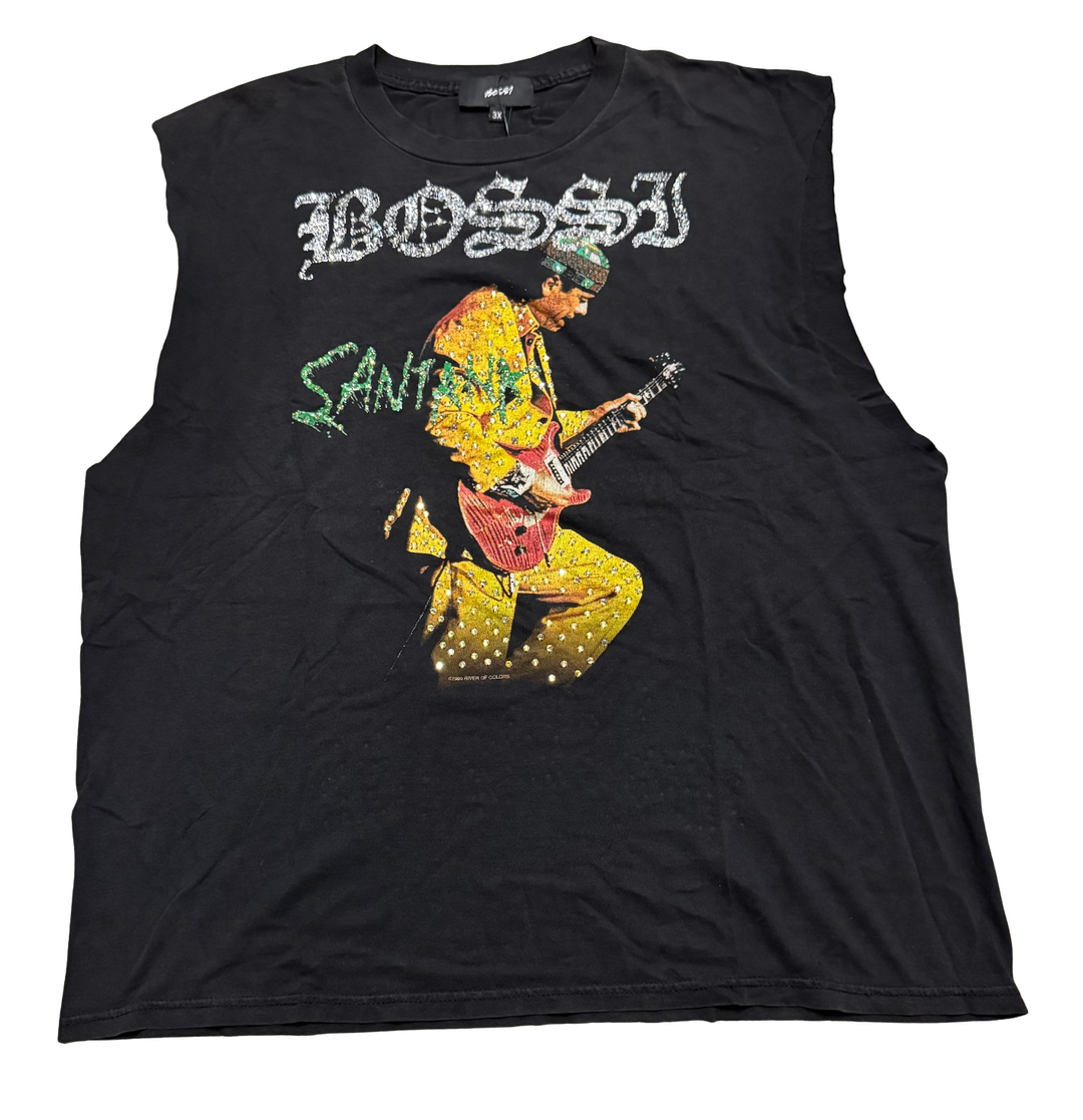 Bossi 'Santana' Vintage Rhinestone Cutoff Tee