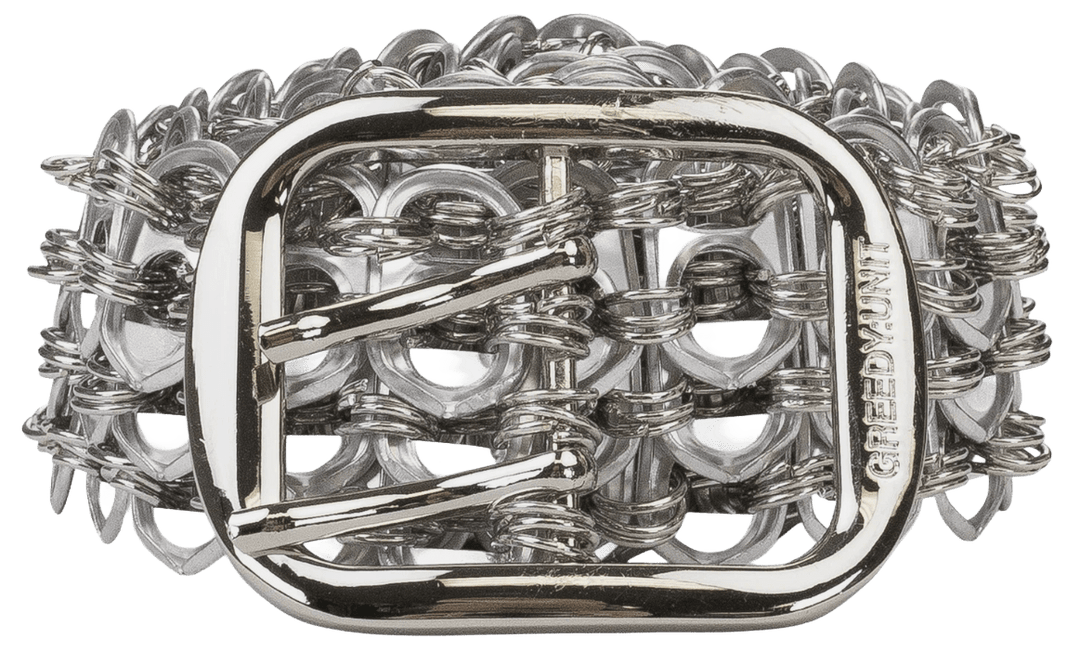 Greedy Unit 'Bottle Cap' Silver Belt