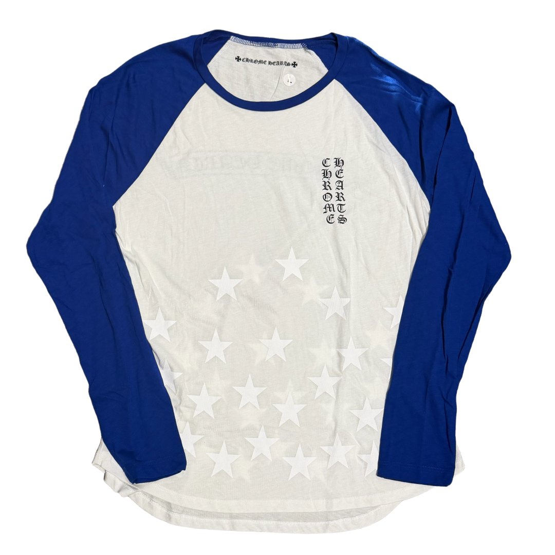 Chrome Hearts 'Stars' Blue Baseball Longsleeve