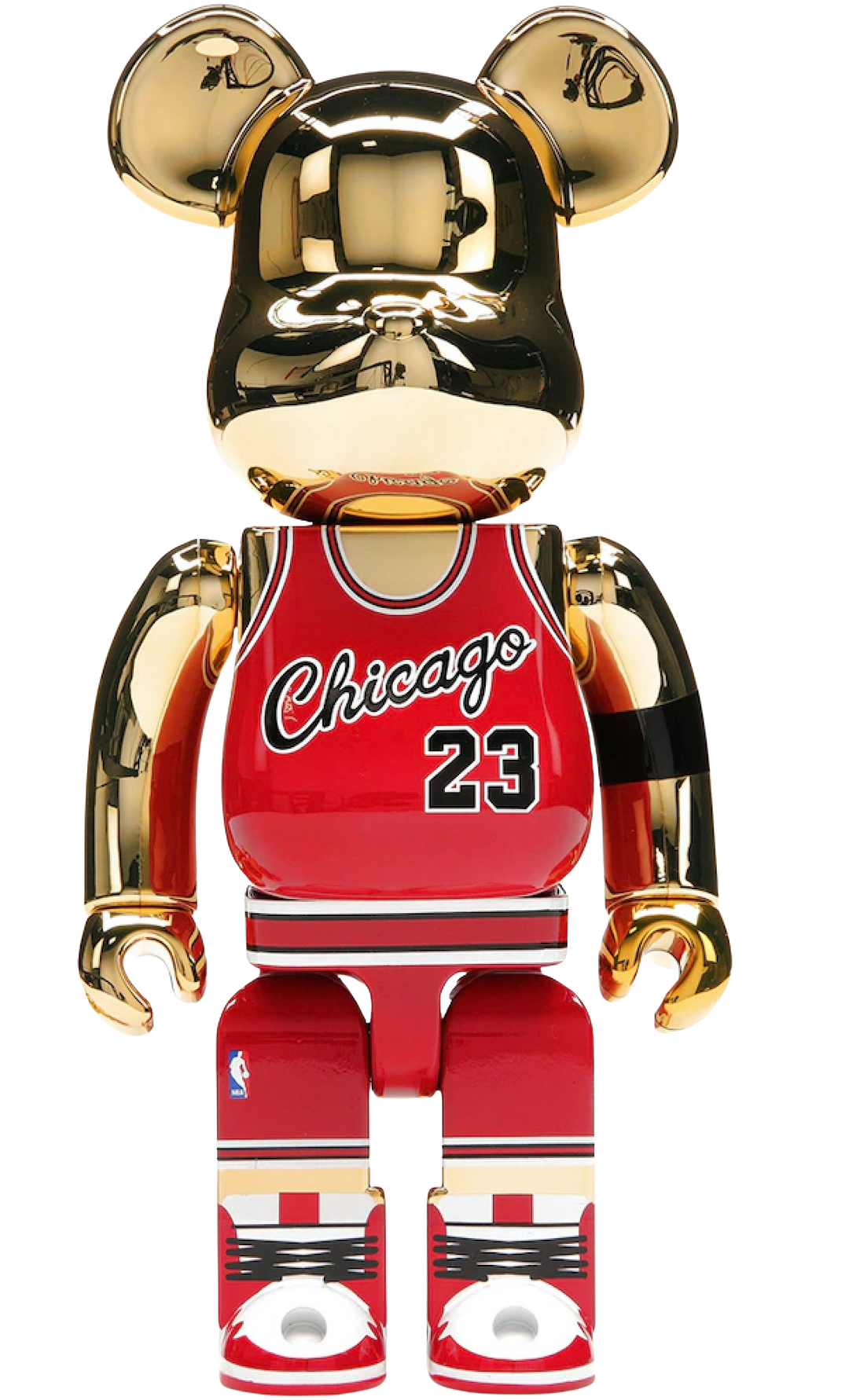 Bearbrick Michael Jordan 1985 Rookie Jersey 1000% Gold Chrome