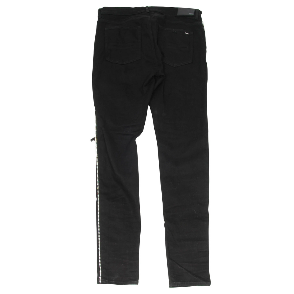 Amiri 'Crystal Track' Black Jeans