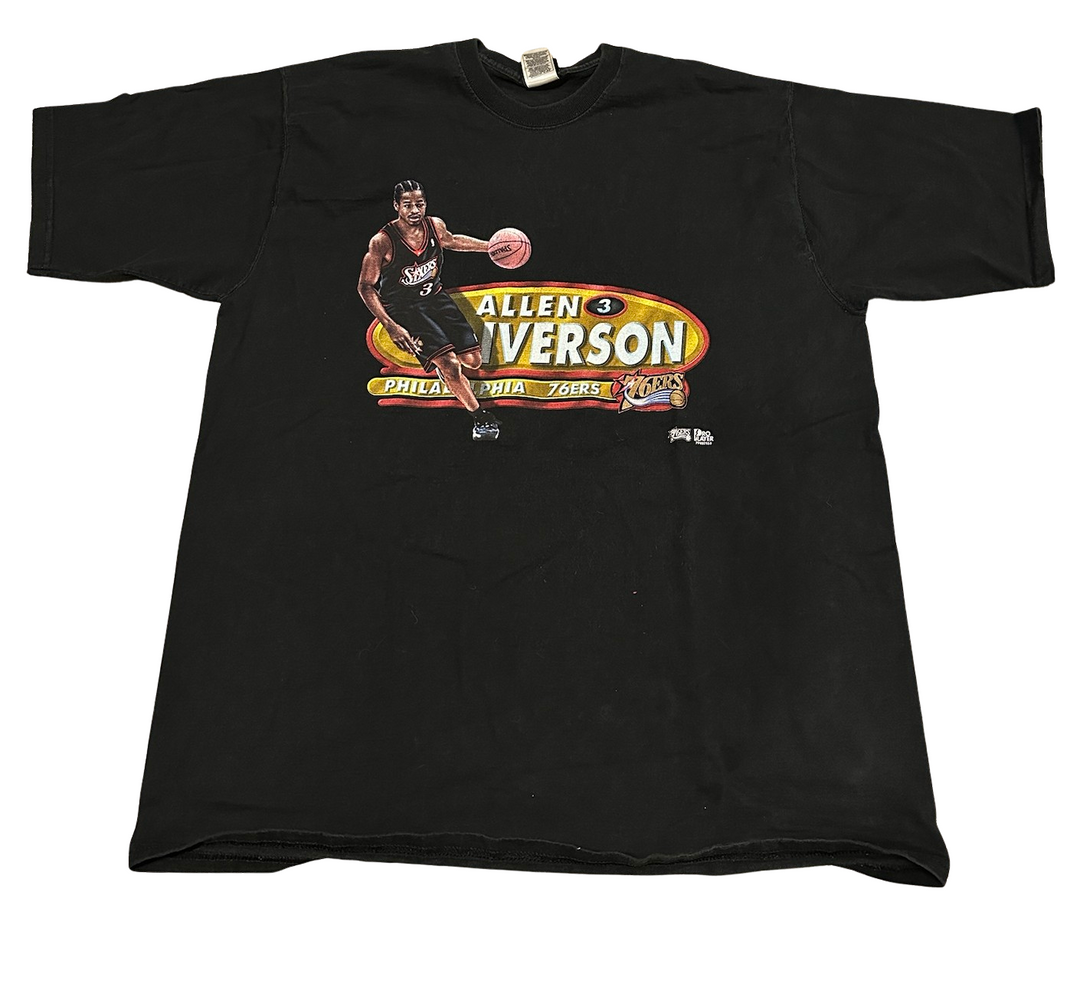 Allen Iverson Big Print 'Black' Vintage Tee