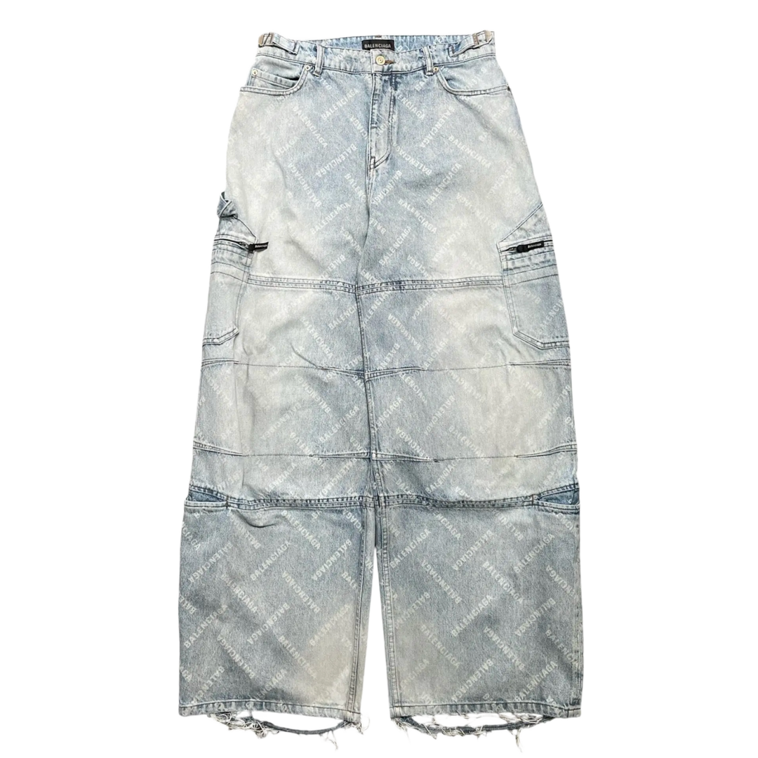 Balenciaga 'Diagonal Logos' Baggy Cargo Pants