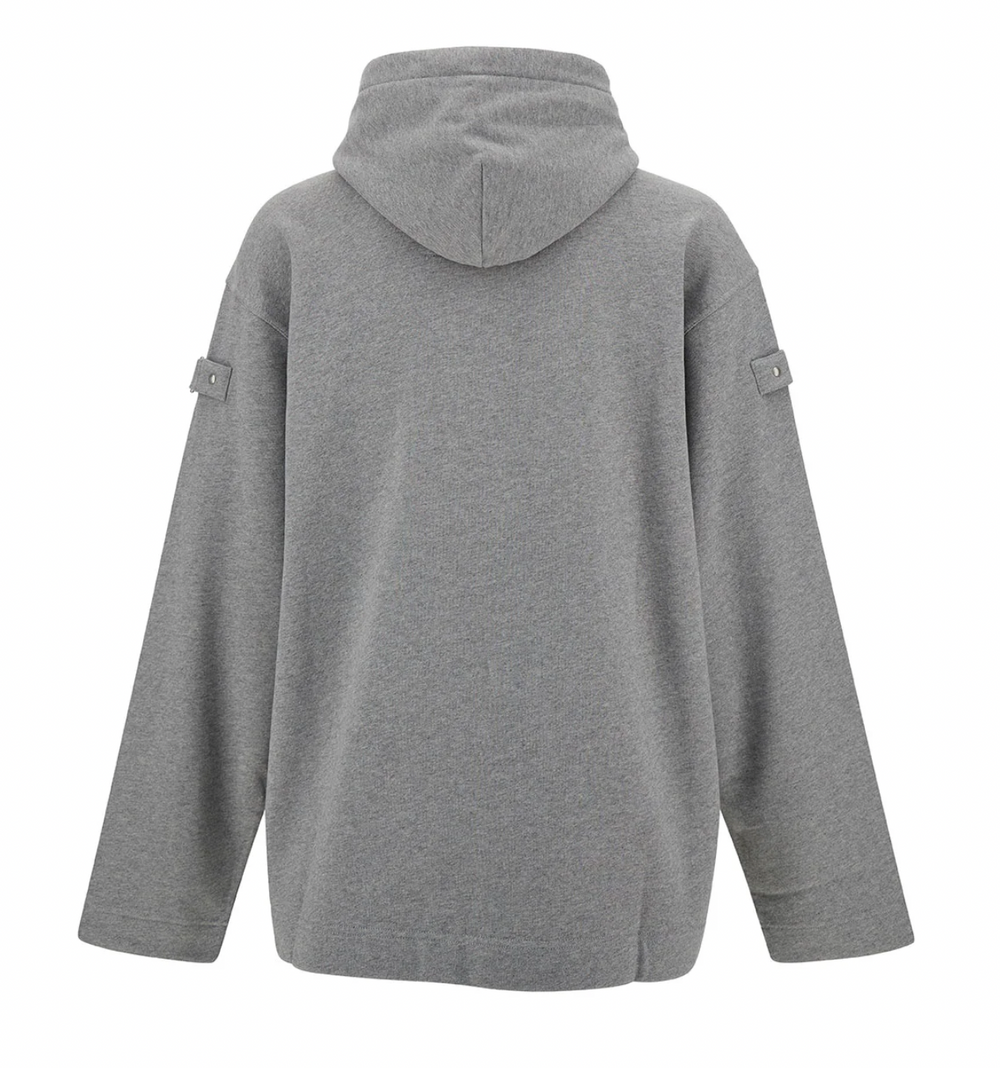 Givenchy 'Metal Details' Grey Fleece Hoodie