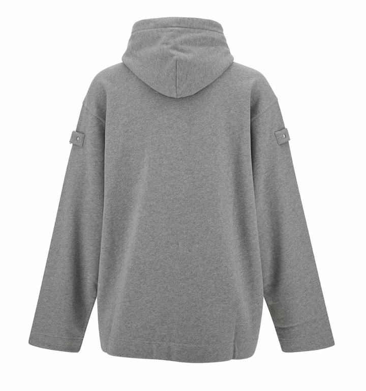 Givenchy 'Metal Details' Grey Fleece Hoodie