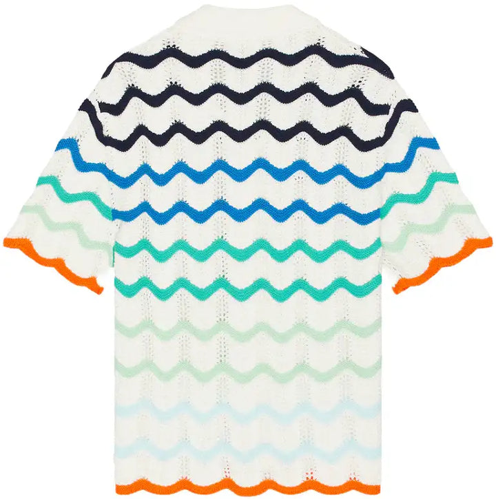 Casablanca 'Blue Gradient' Wave Knit Shirt
