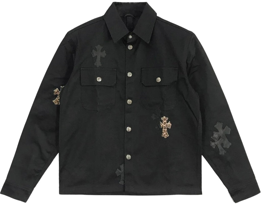 【美品】CHROME HEARTS WORK DOG サイズ= M（VJ) Chrome Hearts 'Work Dog' Leopard Cross Jacket – Showroom LA