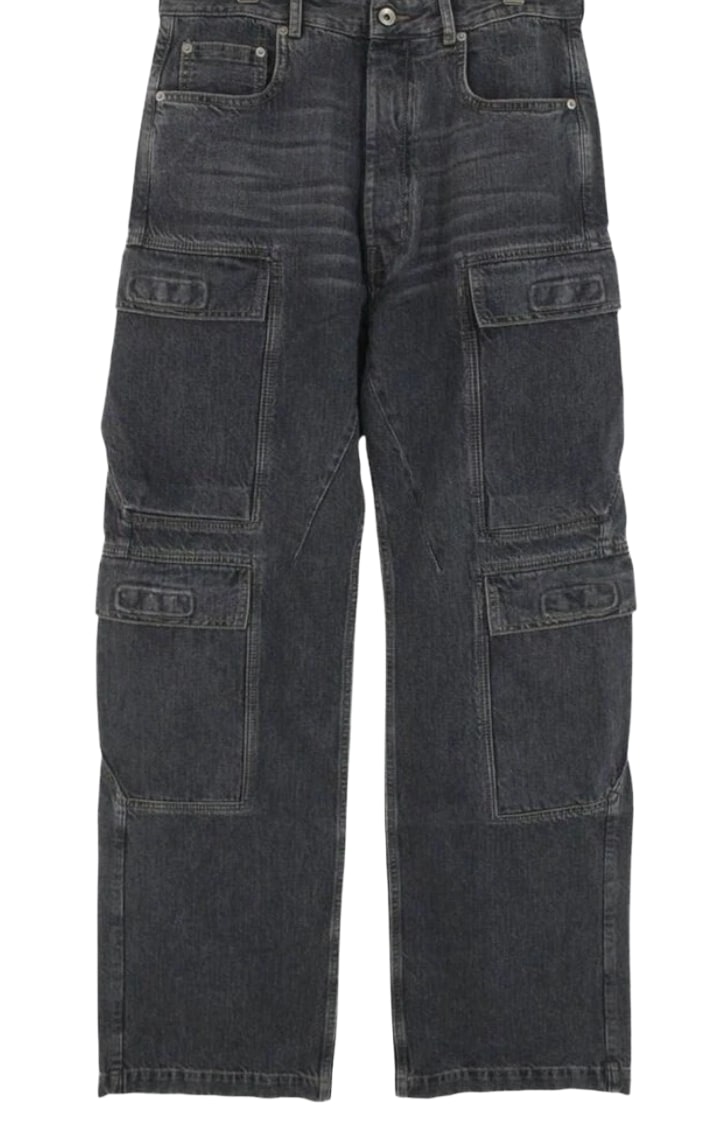 Rick Owens DRKSHDW 'Washed Grey' Double Cargo Jeans