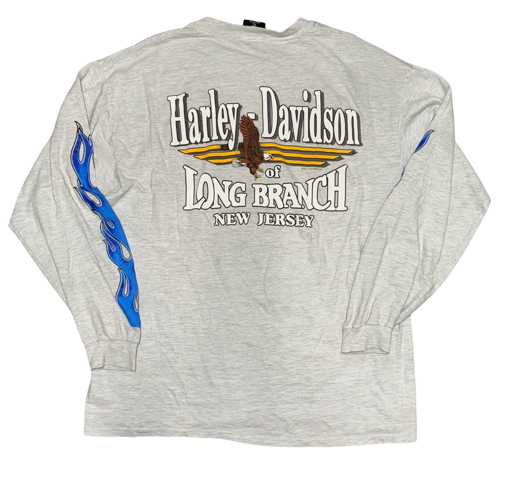 Harley Davidson 'Long Branch' Vintage Grey Longsleeve Tee