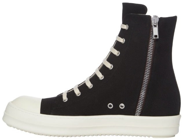 Rick Owens 'Canvas' Black High Top Concordians
