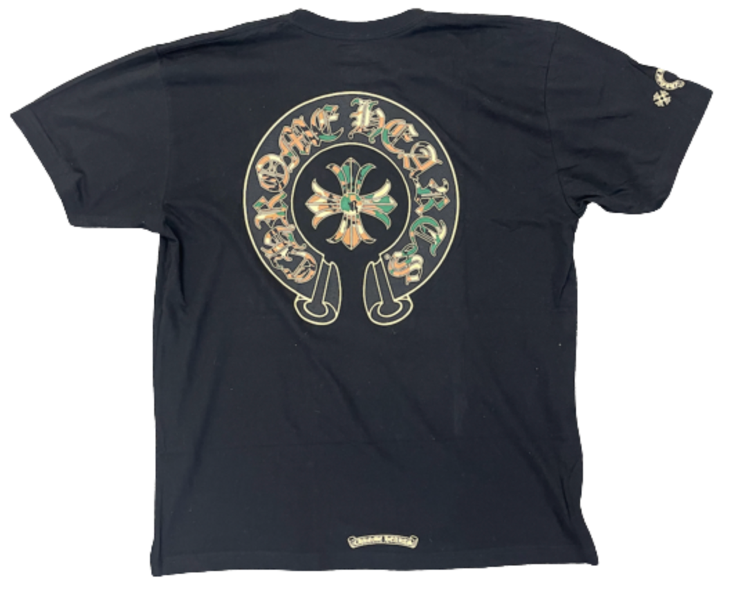 Chrome Hearts 'Camo Horseshoe Logo' Black Tee