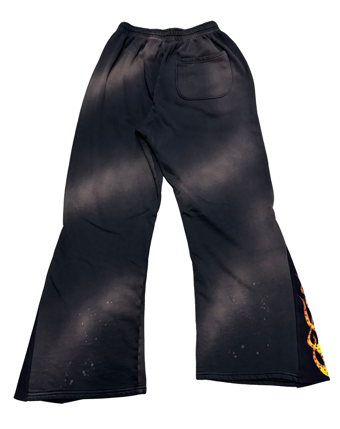 Bossi 'Gradient Flame' Bleached Rhinestone Flare Sweatpants