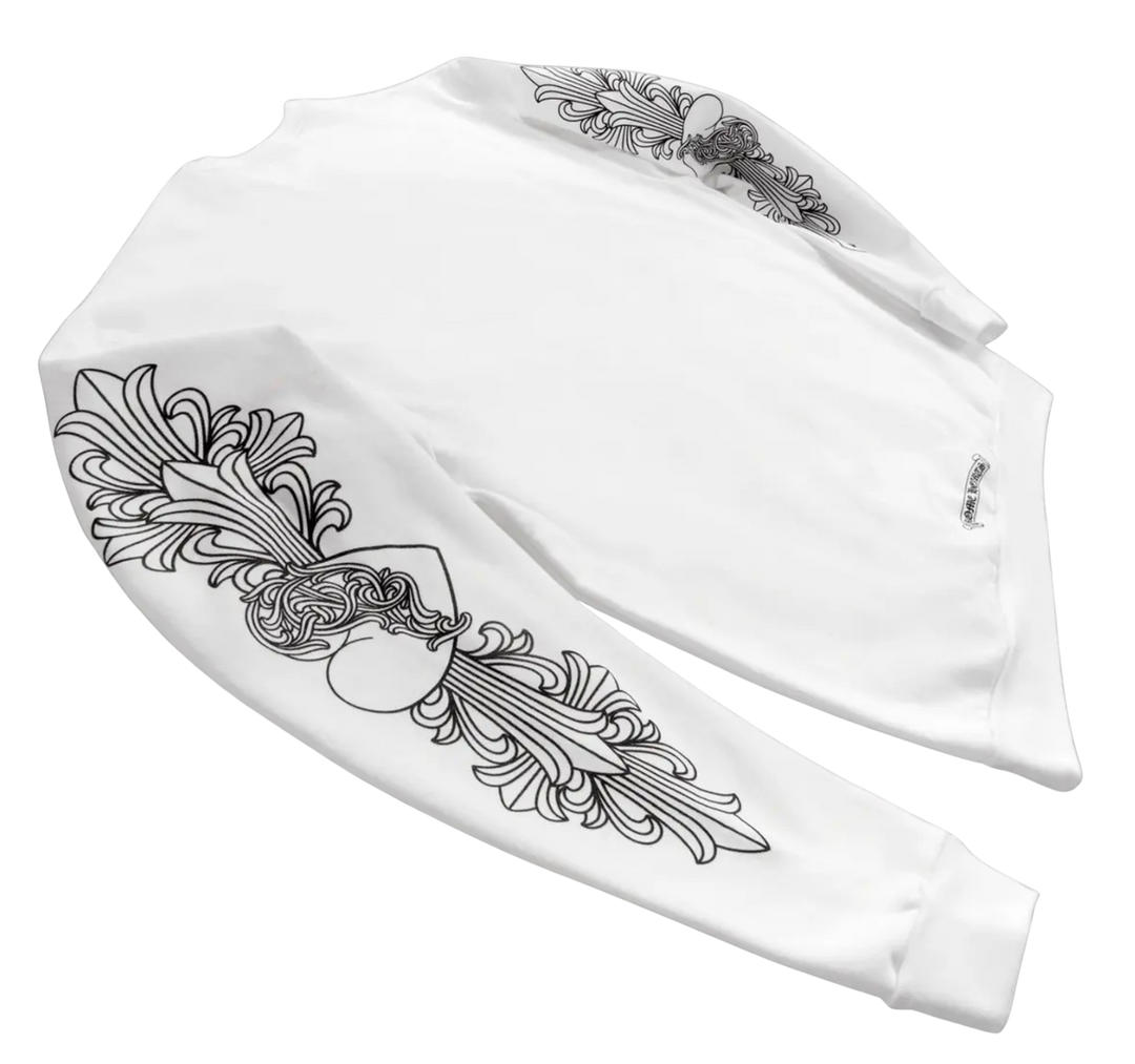 Chrome Hearts 'Love You' Floral Heart White Crewneck