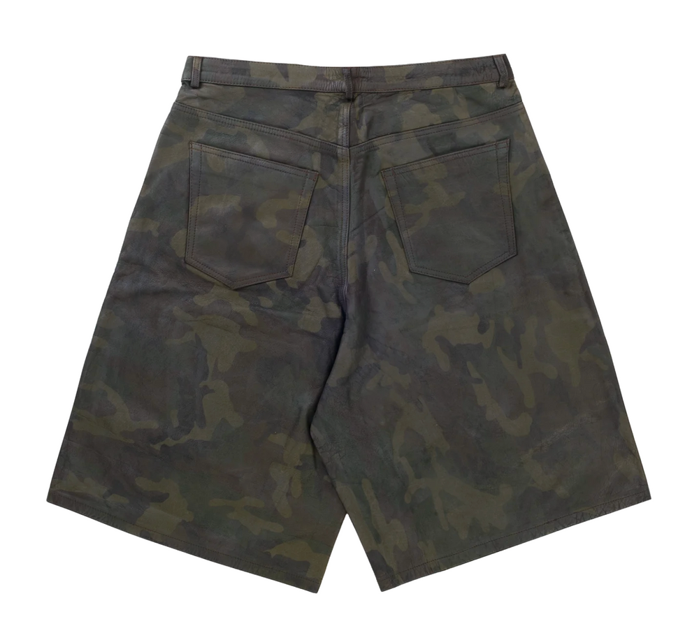 Gold+Vintage Gallery Raspberry Hills 'Camo' Leather Shorts