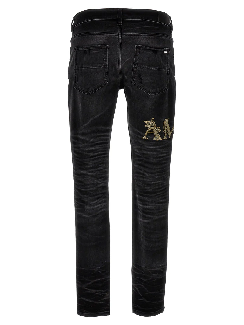 Amiri 'Baroque Vine' Black Jeans