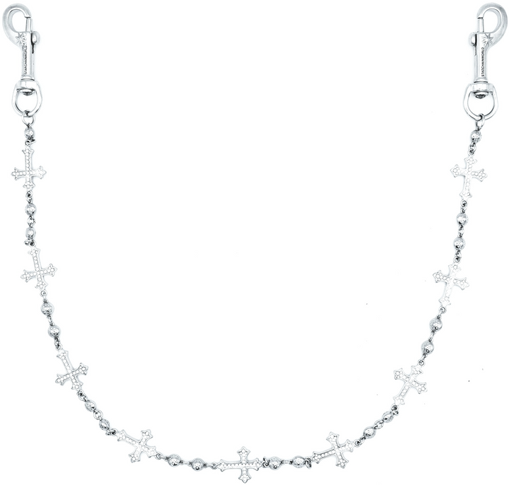 Starchain World 'White' Silver Cross Wallet Chain