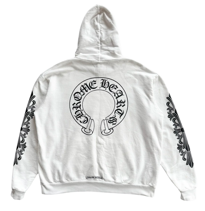 Chrome Hearts 'White' Horseshoe Logo Hoodie