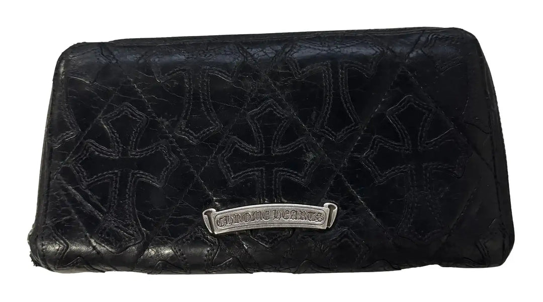 Chrome Hearts Black Cemetery Patch Leather Wallet