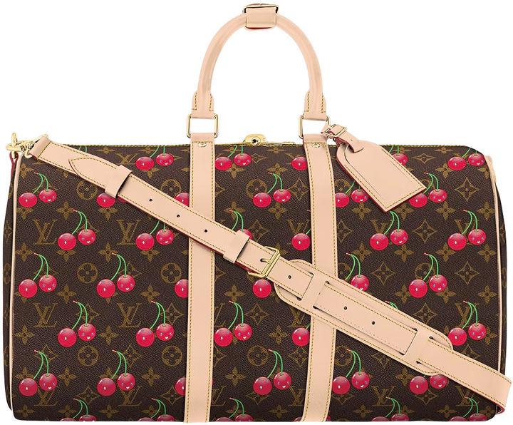 Louis Vuitton x Takashi Murakami '45 Brown Monogram' Cherry Keepall Bandouliere