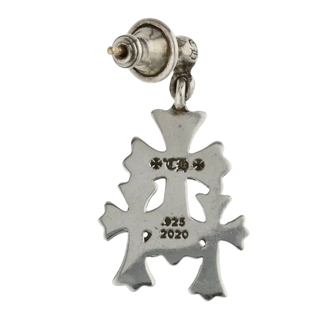 Chrome Hearts 'Silver' Triple Cross Earrings