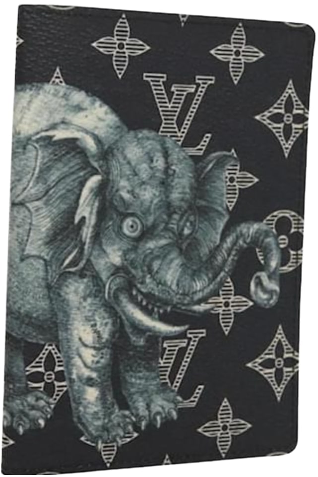 Louis Vuitton Chapman Brothers 'Navy' Monogram Savane Elephant Passport Holder