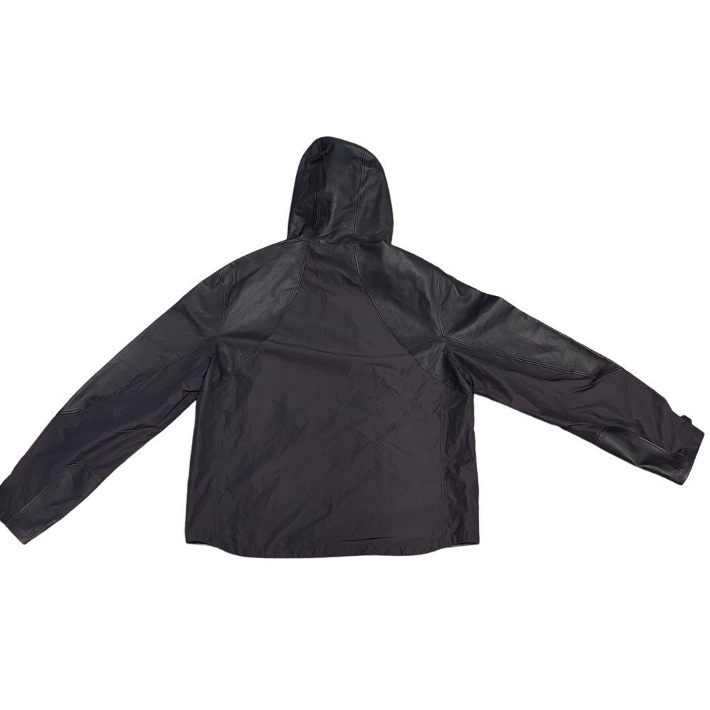 Louis Vuitton 'Black' Maison Leather Trimmed Hooded Jacket