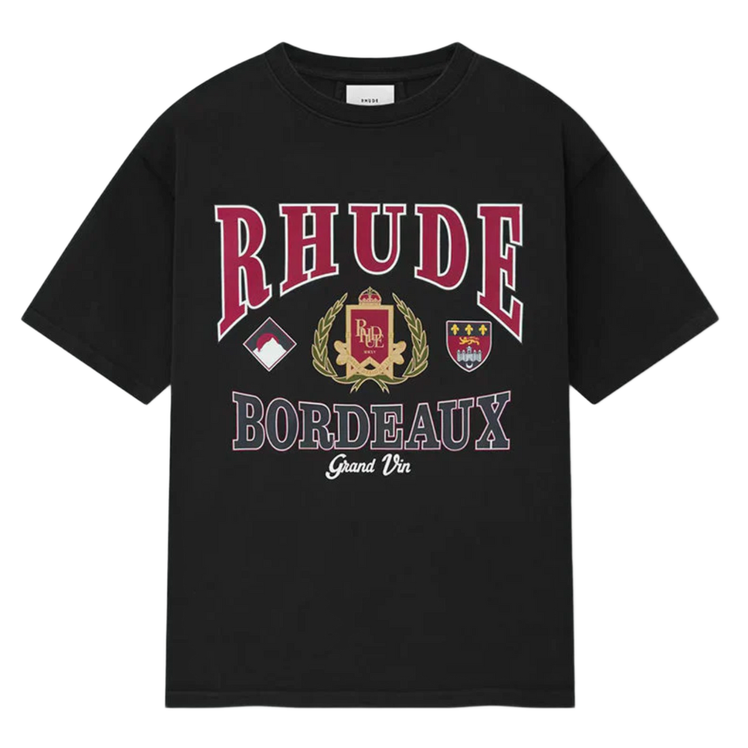 Rhude 'Bordeaux Grand Vin' Black Tee