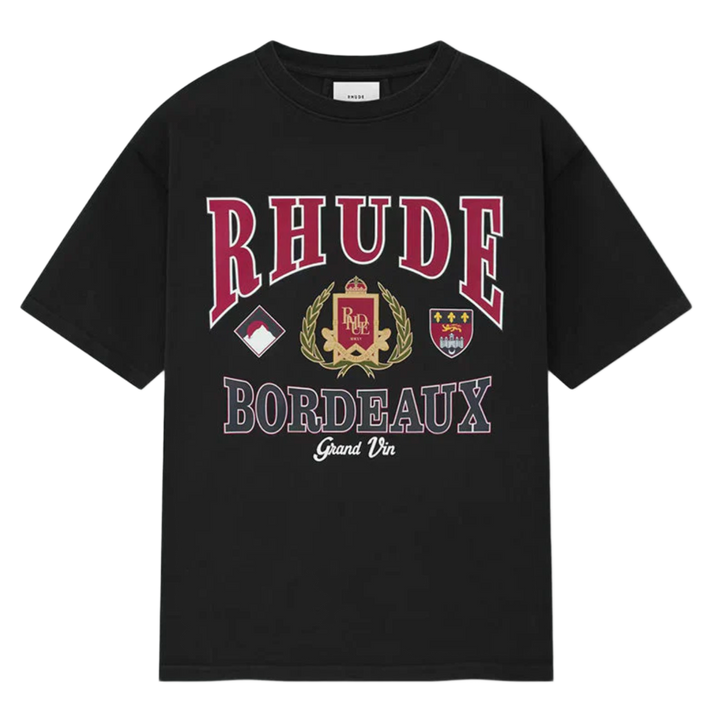Rhude 'Bordeaux Grand Vin' Black Tee