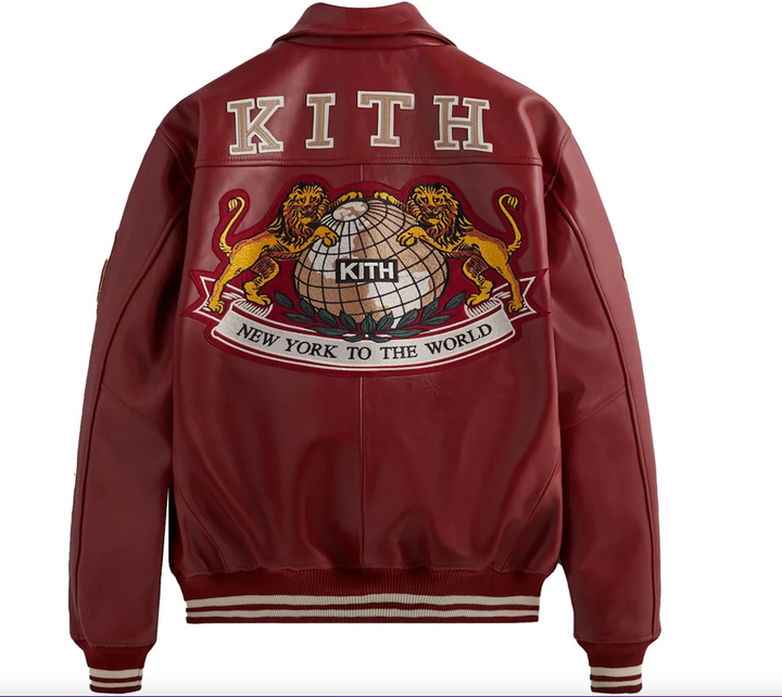 Kith 'Red' Leather Coaches Jacket