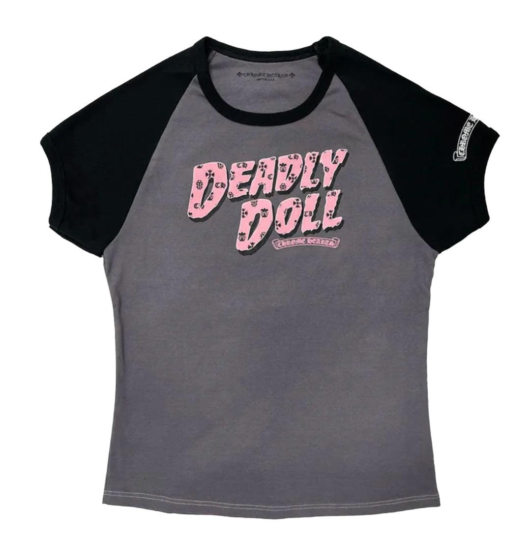Chrome Hearts Deadly Doll 'Vine Heart Cropped Tee