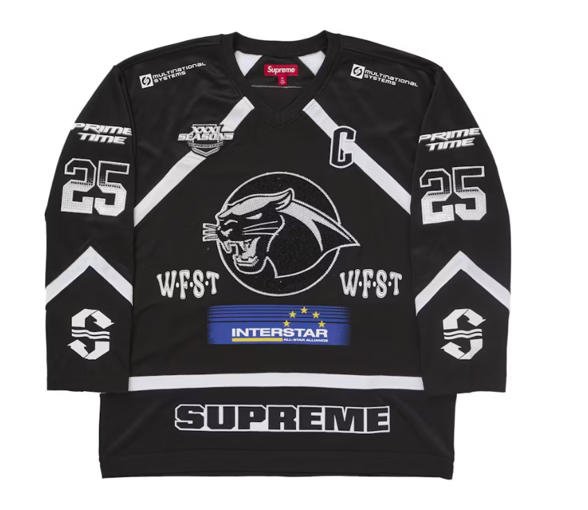 Supreme Rhinestone 'Black' Hockey Jersey