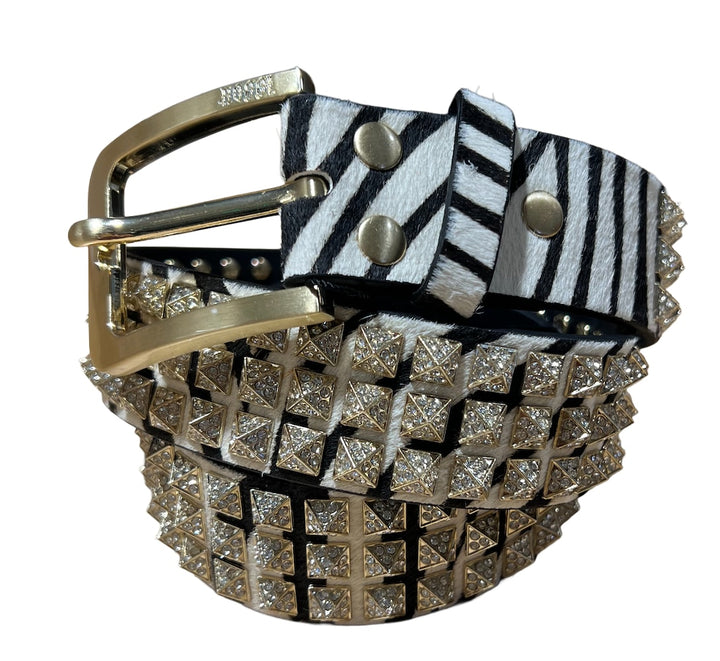 Bossi 'Gold on Zebra' Studded Belt