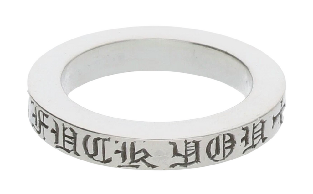 Chrome Hearts 'Fuck You' Silver 3mm Spacer Ring