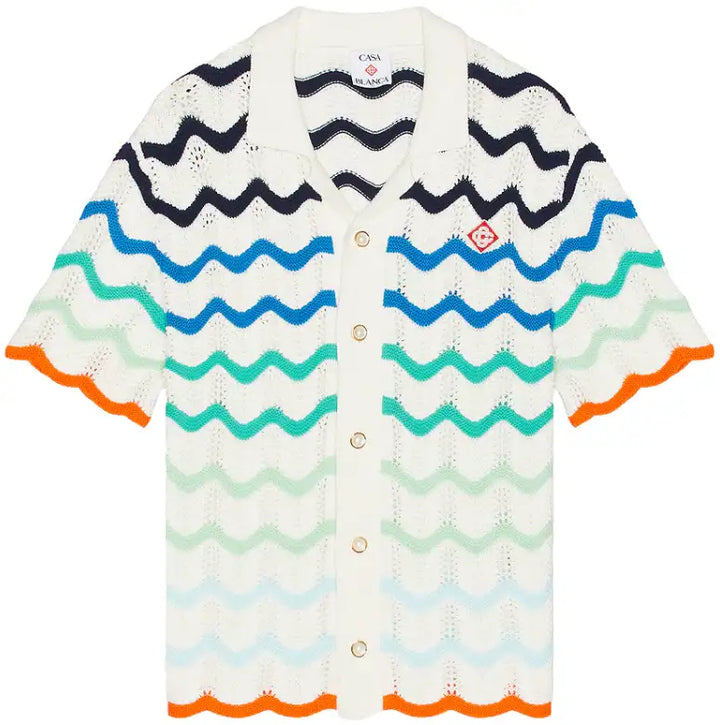 Casablanca 'Blue Gradient' Wave Knit Shirt