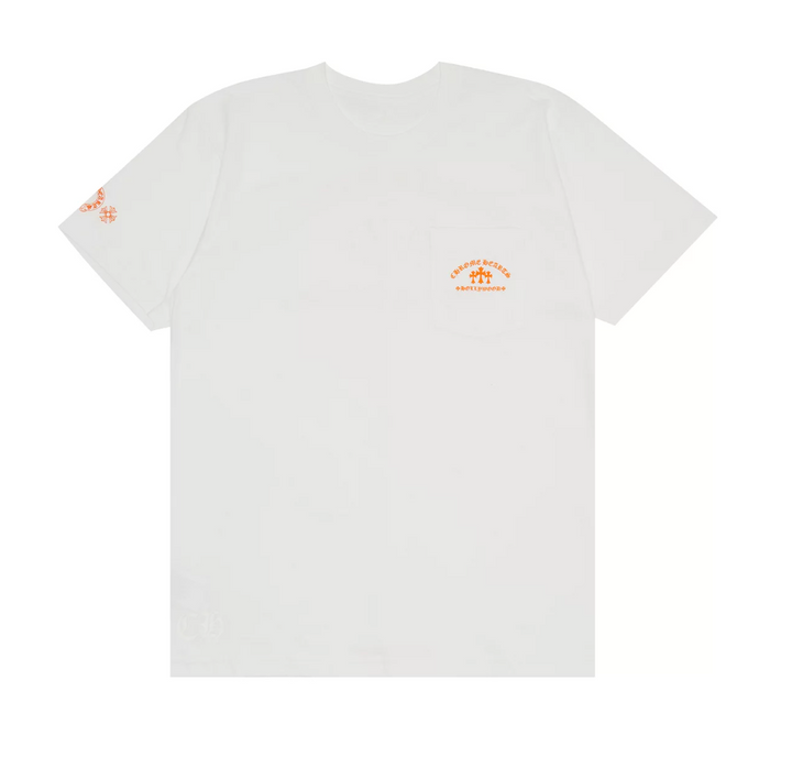 Chrome Hearts Hollywood Exclusive Orange Crosses Pocket  Tee