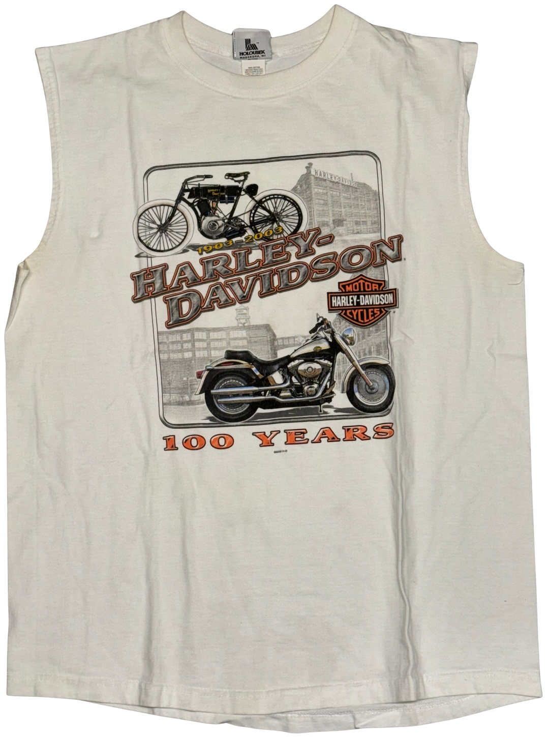 Harley Davidson '100 Years' Vintage Cutoff Tee