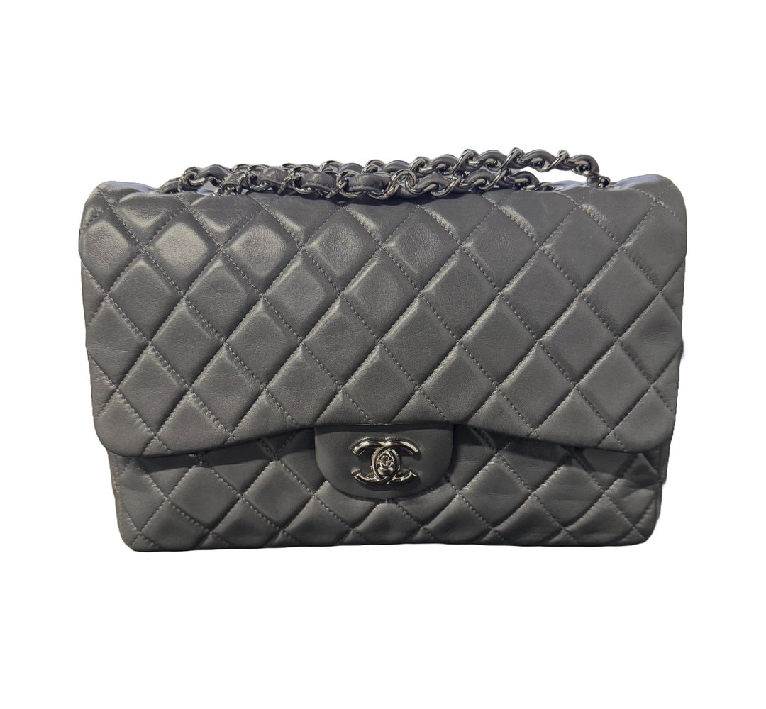 Chanel 'Grey' Classic Flap Jumbo Bag