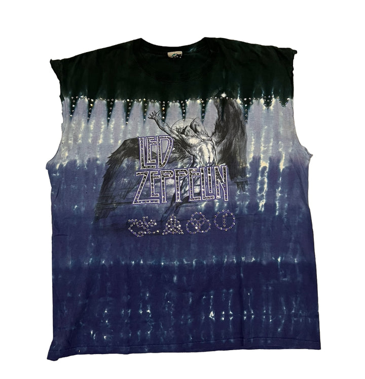 Led Zeppelin 'Tie Dye' Rhinestone Vintage Cutoff