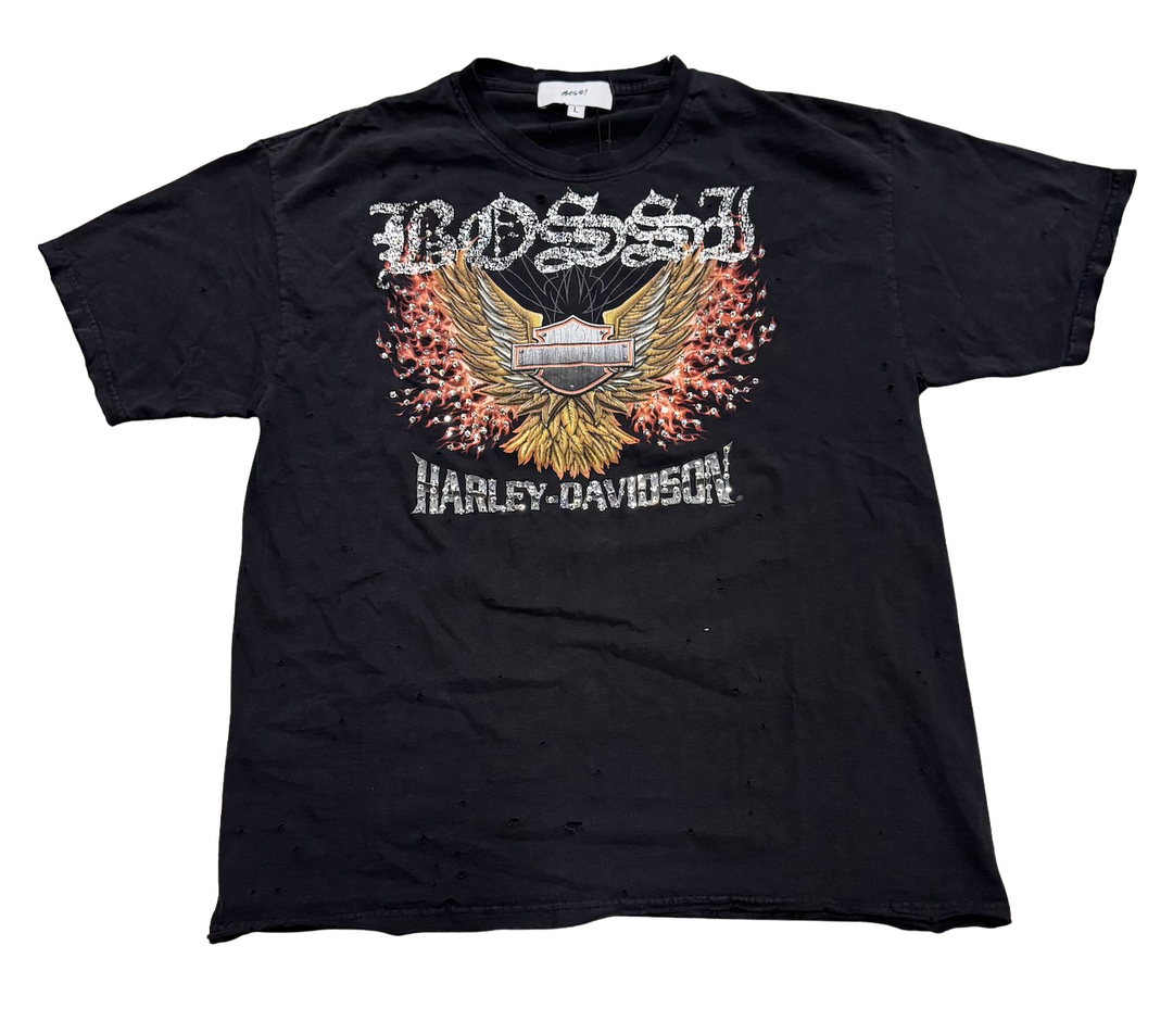 Bossi 'Thunderbird' Harley Davidson Vintage Rhinestone Tee