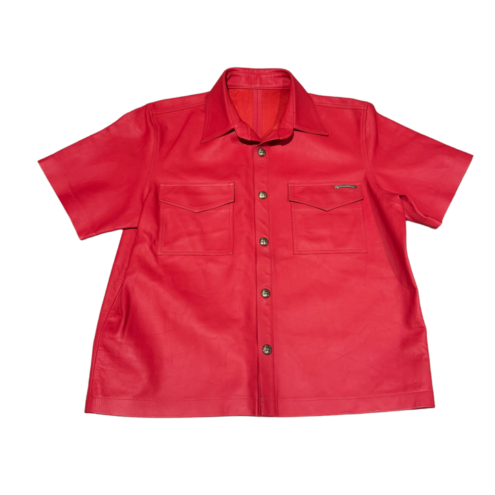 Chrome Hearts 'Red' Leather Button Up Shirt