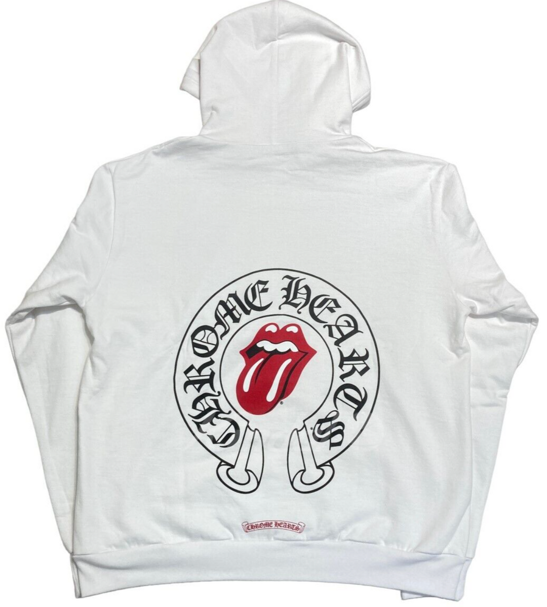 Chrome Hearts 'Rolling Stones' White Hoodie