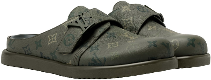 Louis Vuitton 'Khaki Green' Mule Slippers