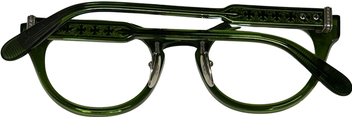 Chrome Hearts 'Dingalonglinglong' Silver Green Crystal Glasses