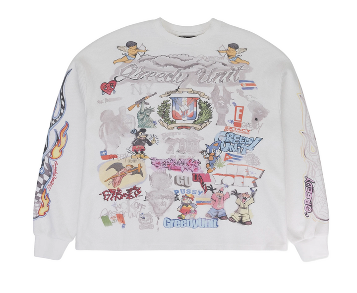 Greedy Unit 'All Over' White Thermal