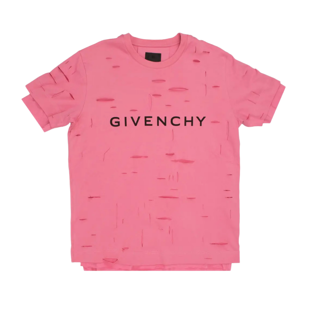 Givenchy 'Pink Archetype Double-Layer Distressed' Tee
