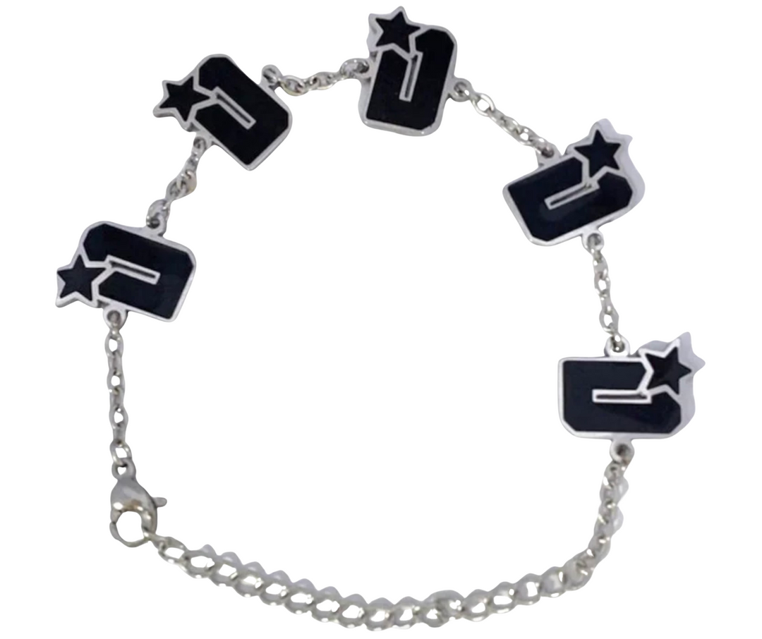 DOS 'Logo' Black/Silver Bracelet