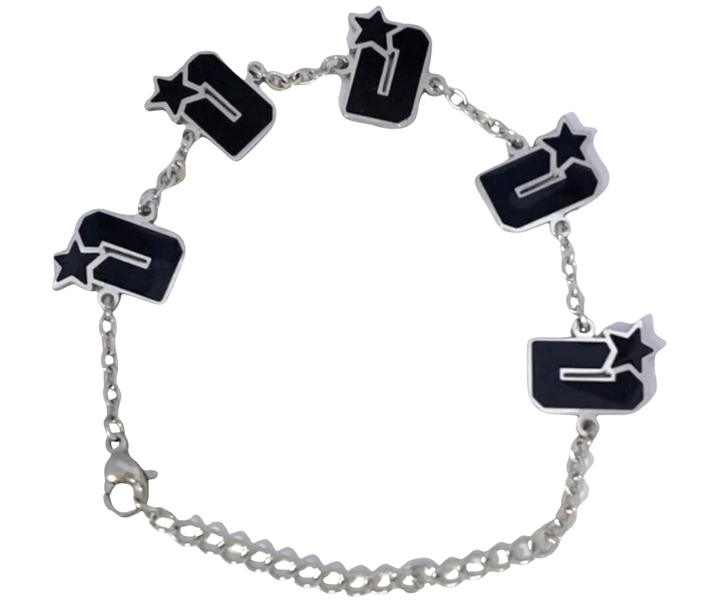 DOS 'Logo' Black/Silver Bracelet
