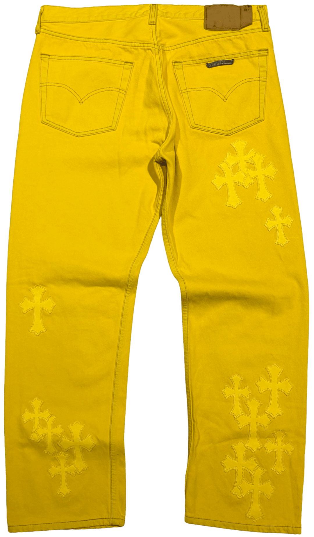 Chrome Hearts 'Yellow 35' Cross Patch Jeans